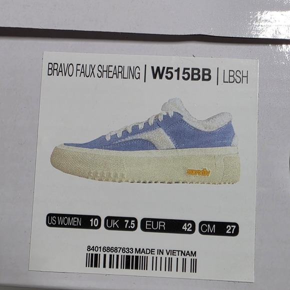BRANDBLACK Bravo Faux Shearling Sneakers Womens Sz 10 Blue Leather Vibram $180 - Picture 10 of 14